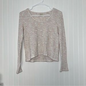 Madewell scoop neck multi color stripe knit long sleeve top size medium